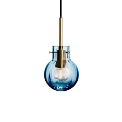 KRYSTALLKULE TAKLAMPE OPTIKK STÅLBLÅ 120MM