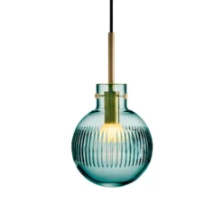 KRYSTALLKULE TAKLAMPE SKJÆR BLÅGRØNN 160MM