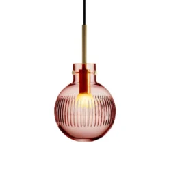 KRYSTALLKULE TAKLAMPE SKJÆR MORGENRØD 160MM