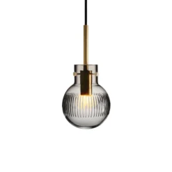 KRYSTALLKULE TAKLAMPE SKJÆR RØKGRÅ 120MM