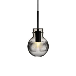 KRYSTALLKULE TAKLAMPE SKJÆR RØKGRÅ 120MM
