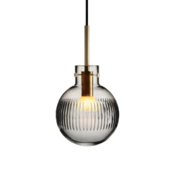 KRYSTALLKULE TAKLAMPE SKJÆR RØKGRÅ 160MM