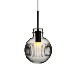 KRYSTALLKULE TAKLAMPE SKJÆR RØKGRÅ 160MM