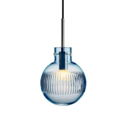 KRYSTALLKULE TAKLAMPE SKJÆR STÅLBLÅ 160MM