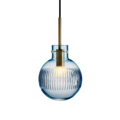 KRYSTALLKULE TAKLAMPE SKJÆR STÅLBLÅ 160MM
