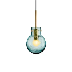KRYSTALLKULE TAKLAMPE SODA BLÅGRØNN 120MM