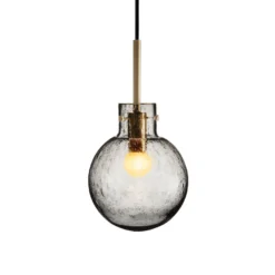 KRYSTALLKULE TAKLAMPE SODA RØKGRÅ 160MM