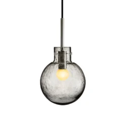 KRYSTALLKULE TAKLAMPE SODA RØKGRÅ 160MM