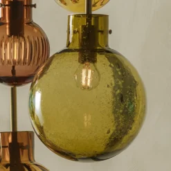 KRYSTALLKULE TAKLAMPE SODA RØKGRÅ 200MM