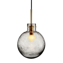 KRYSTALLKULE TAKLAMPE SODA RØKGRÅ 200MM