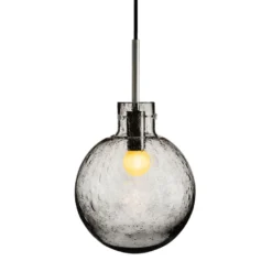 KRYSTALLKULE TAKLAMPE SODA RØKGRÅ 200MM