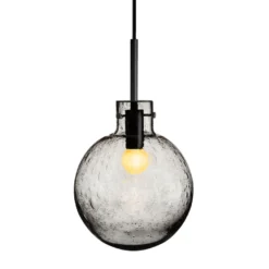 KRYSTALLKULE TAKLAMPE SODA RØKGRÅ 200MM