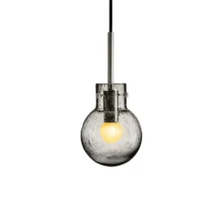 KRYSTALLKULE TAKLAMPE SODA RØKGRÅ 120MM