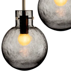 KRYSTALLKULE TAKLAMPE SODA RØKGRÅ 120MM