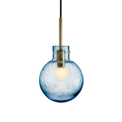 KRYSTALLKULE TAKLAMPE SODA STÅLBLÅ 160MM