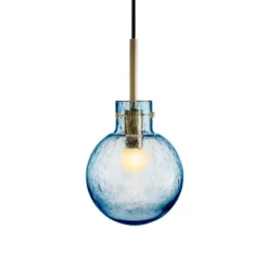 KRYSTALLKULE TAKLAMPE SODA STÅLBLÅ 160MM
