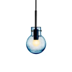 KRYSTALLKULE TAKLAMPE SODA STÅLBLÅ 120MM
