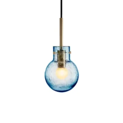 KRYSTALLKULE TAKLAMPE SODA STÅLBLÅ 120MM