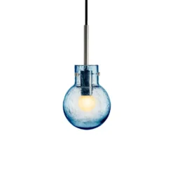 KRYSTALLKULE TAKLAMPE SODA STÅLBLÅ 120MM