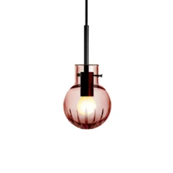 KRYSTALLKULE TAKLAMPE STOR STJERNE MORGENRØD 120MM