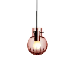 KRYSTALLKULE TAKLAMPE STOR STJERNE MORGENRØD 120MM