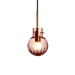 KRYSTALLKULE TAKLAMPE STOR STJERNE MORGENRØD 120MM