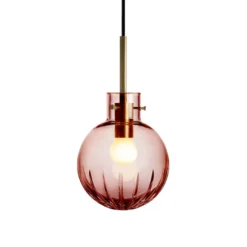 KRYSTALLKULE TAKLAMPE STOR STJERNE MORGENRØD 160MM