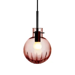 KRYSTALLKULE TAKLAMPE STOR STJERNE MORGENRØD 160MM