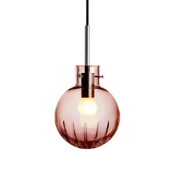 KRYSTALLKULE TAKLAMPE STOR STJERNE MORGENRØD 160MM