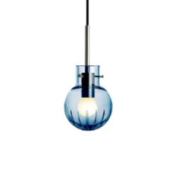 KRYSTALLKULE TAKLAMPE STOR STJERNE STÅLBLÅ 120MM