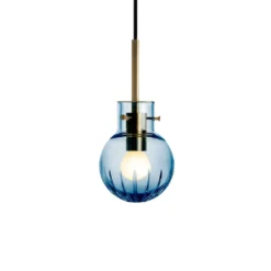 KRYSTALLKULE TAKLAMPE STOR STJERNE STÅLBLÅ 120MM