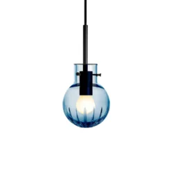 KRYSTALLKULE TAKLAMPE STOR STJERNE STÅLBLÅ 120MM