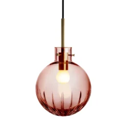 KRYSTALLKULE TAKLAMPE STOR STJERNE MORGENRØD 200MM