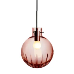 KRYSTALLKULE TAKLAMPE STOR STJERNE MORGENRØD 200MM