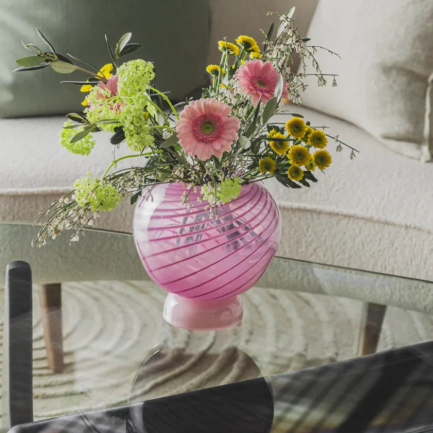 KUMI STOR VASE ROSA / GRØNN