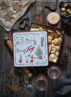 NORGESGLASSET KAKEBOKS FIRKANTET