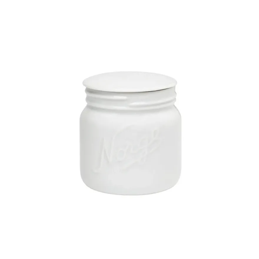 NORGESGLASSET OPPBEVARINGSKRUKKE M/LOKK 0,4 L HVITT