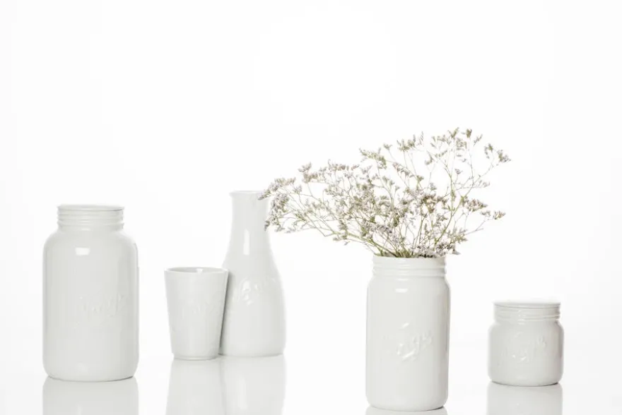 NORGESGLASSET OPPBEVARINGSKRUKKE M/LOKK 0,4 L HVITT