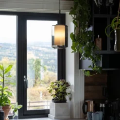Taklampe 4245 Røkgrå og hvit